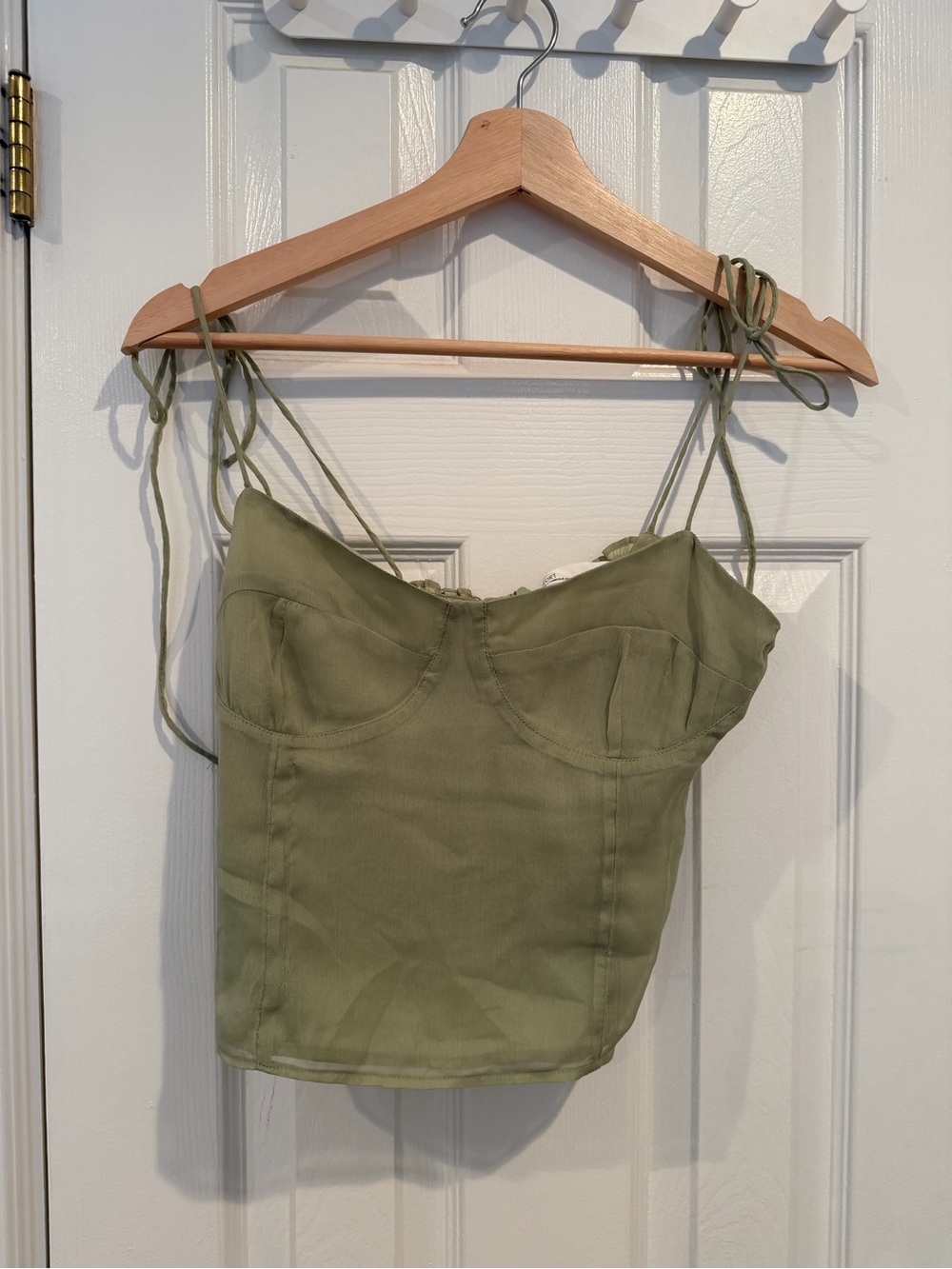 Women’s Olive Green Tie-Strap Bustier Top - Oak and Fort